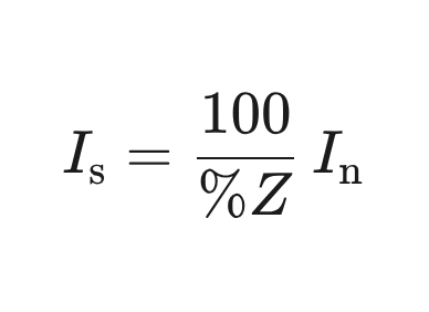 短絡電流の式 Is＝100/%Z×In